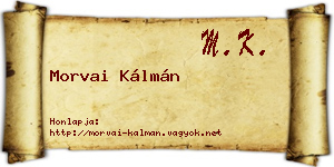 Morvai Kálmán névjegykártya